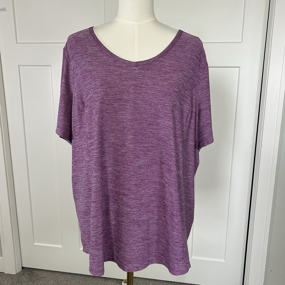 Duluth Trading Armachillo Cooling Tee Women's 2X Purple V-Neck Short Sleeve